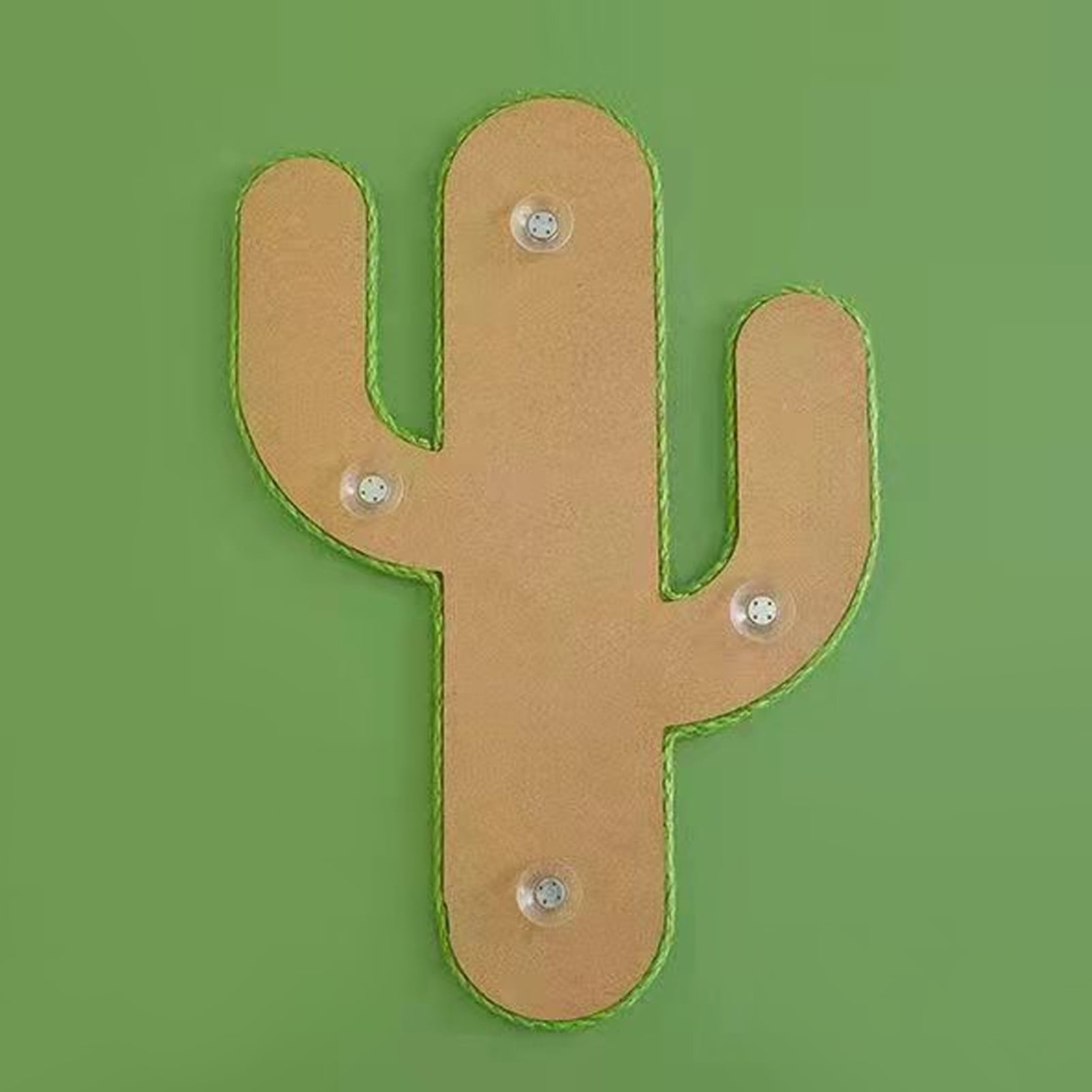 BIMZUC Cactus Cat Scratching Pad Suction Cup Sisal Scratch Mat Furniture Protector Wall Mounted Space Saving Toy (18.11 inches / 46 cm)