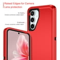 thumbnail image 3 of I-HONVA Compatible with Samsung Galaxy S24 FE Case,3-Layer Military Grade Drop Protection Anti-Slip Rugged Shockproof Dustproof Protection 6.7 inch Phone Case,Red Black, 3 of 7