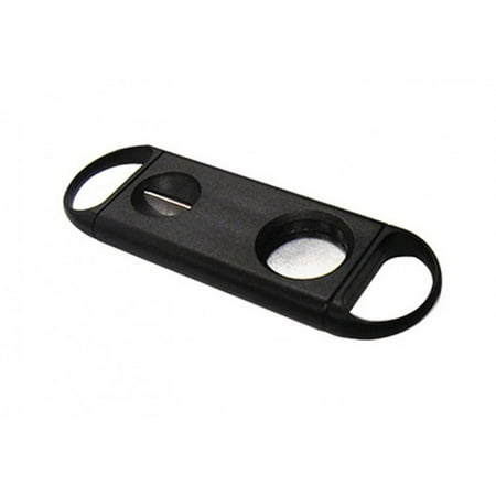 Plastic Guillotine & V-Cut Combo Cigar Cutter - 56/50 Ring Gauge - Black - 1
