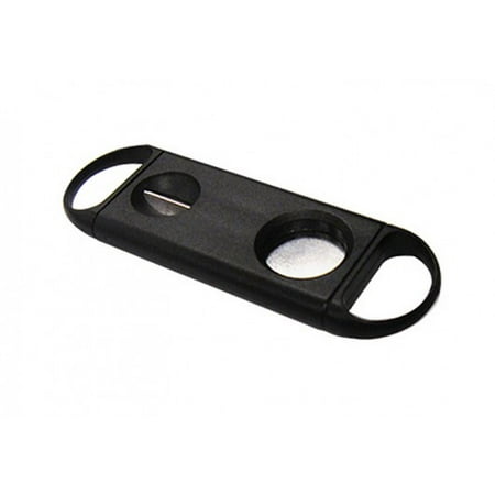 Plastic Guillotine & V-Cut Combo Cigar Cutter - 56/50 Ring Gauge - Black - 1 (Best Small Ring Gauge Cigars)