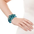 thumbnail image 5 of Handmade Teal Blue Mother of Pearl and Crystal Cuff, 5 of 5