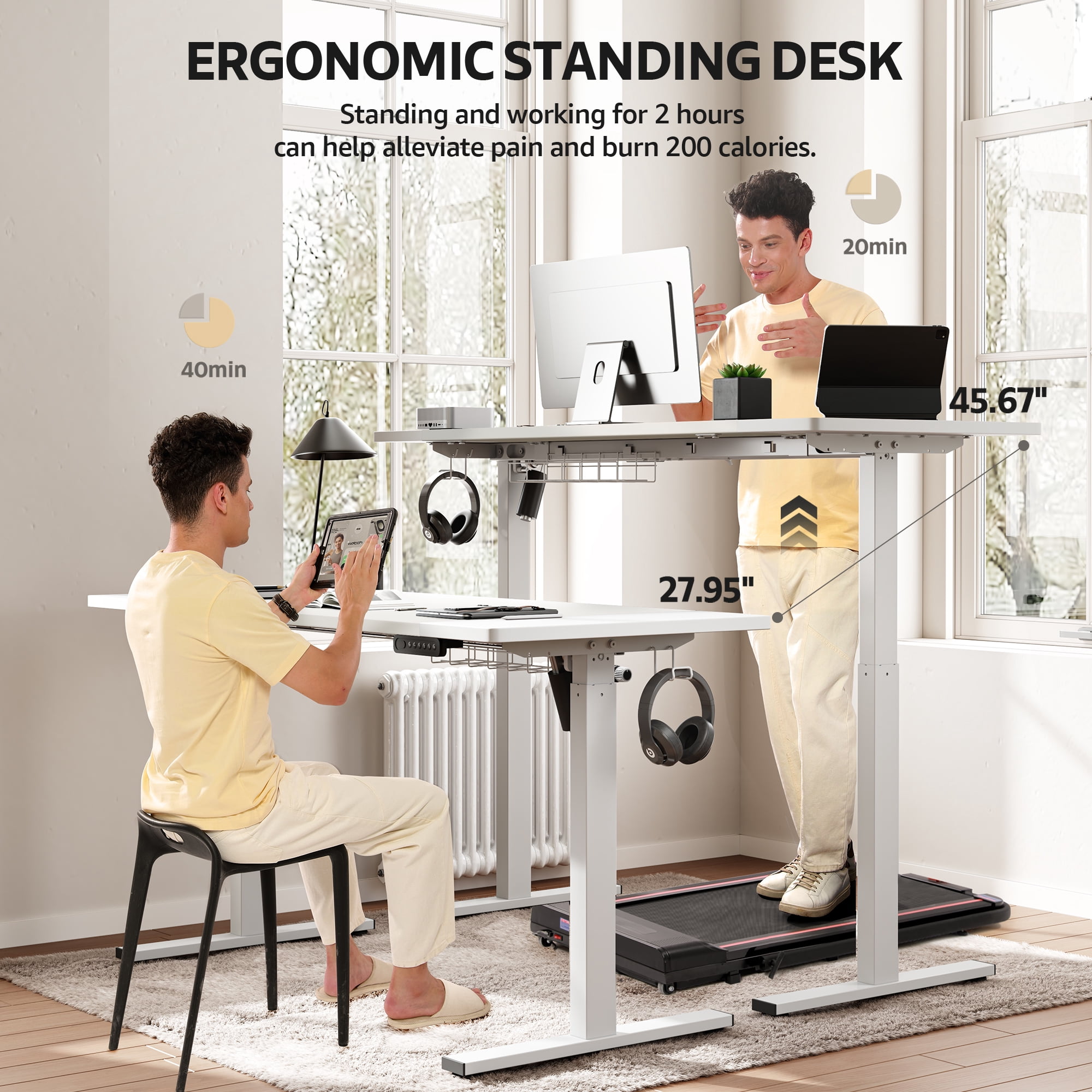 Standing Desk – Adjustable Height Electric Desk With Memory Controller