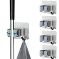 thumbnail image 1 of BTideas Soporte de Pared para Escobas Organizador de Escobas y Fregonas de Acero Inoxidable, 4 Pzas, Autoadhesivo, Plateado, 1 of 7