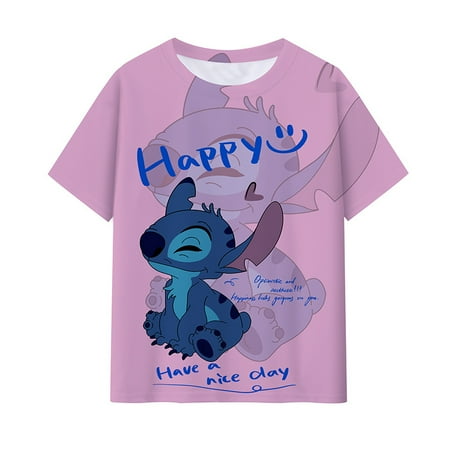 

Stitch Unisex Short Sleeve T-Shirts Fashion Casual Tee Shirt Classic Tshirt for Mens/Womens/Boys/Girls/Kids/Teens/Toddler