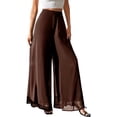 thumbnail image 1 of Women's Wide Leg Pants Casual Fashion Solid Color Chiffon High-Waisted for Summer, Travel, and Sun Protection, 1 of 5
