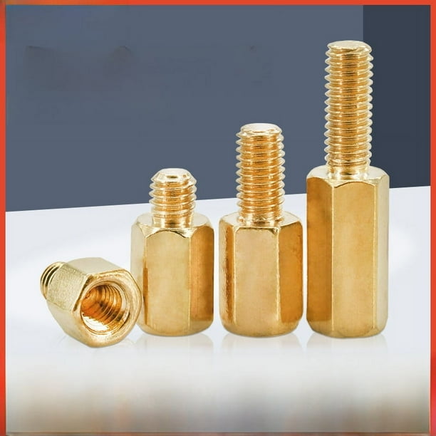 Espaciado de tornillo de aislamiento de perno de enlace de cabeza única de columna de cobre hexagonal Varilla de tornillo de cobre