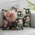 thumbnail image 3 of BANET Pink Throw Pillow Covers,Closeup of Pink Peonie Flower Decorative Pillow Covers Digital Printing Blended Fabric for Couch Sofa Bed Invisible Zipper 20x20in, 3 of 7