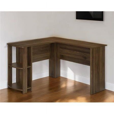 HomeRoots 489890 47 in. Brown Wood L Shape Computer Desk, 60 lbs