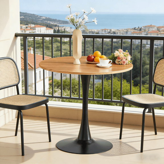 StnTalk 31.5" Round Dining Table, Modern Tulip Kitchen Table for 2-4, Small Space Pedestal Dining Table with MDF Top for Apartment Dining Room