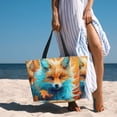 thumbnail image 6 of Xecao Fiery Red Maple Leaf Fox for versatile beach bag for women includes zipper pockets and waterproof material, ideal for vacations and adventures., 6 of 7