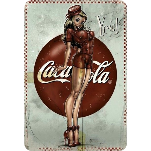 Pintura Hojalata Rectangular Wdftyju Serie Pintura Y Caligrafía Refresco Cola Plano 20*30cm