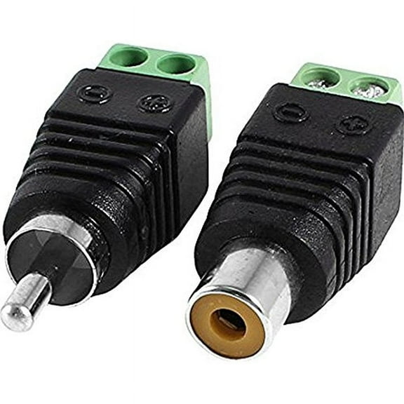 2 Pcs CCTV Security Camera Coax Cat5 to RCA f/m Audio Balun Connector High Quality Quick USA Shipping