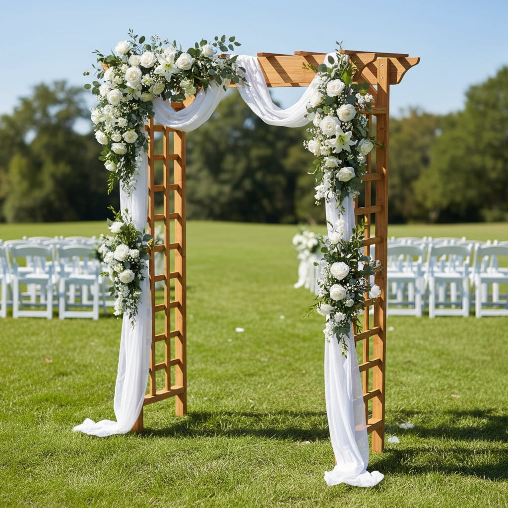 Wooden Arbor, Wedding Arch for Ceremony, Wood Trellis for Plant Climbing, Christmas Decor Pergola for Garden Backyard