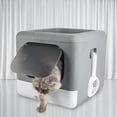 thumbnail image 3 of Arenero Premium con Capota Arenero Cerrado para Gatos 2 Gris Jinwen, 3 of 7