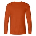 thumbnail image 4 of Men's Long Sleeve Shirts Solid Color Crew Neck T Shirt Casual Tops for Men Fall Layering Tops Classic Shirts Orange XL, 4 of 5