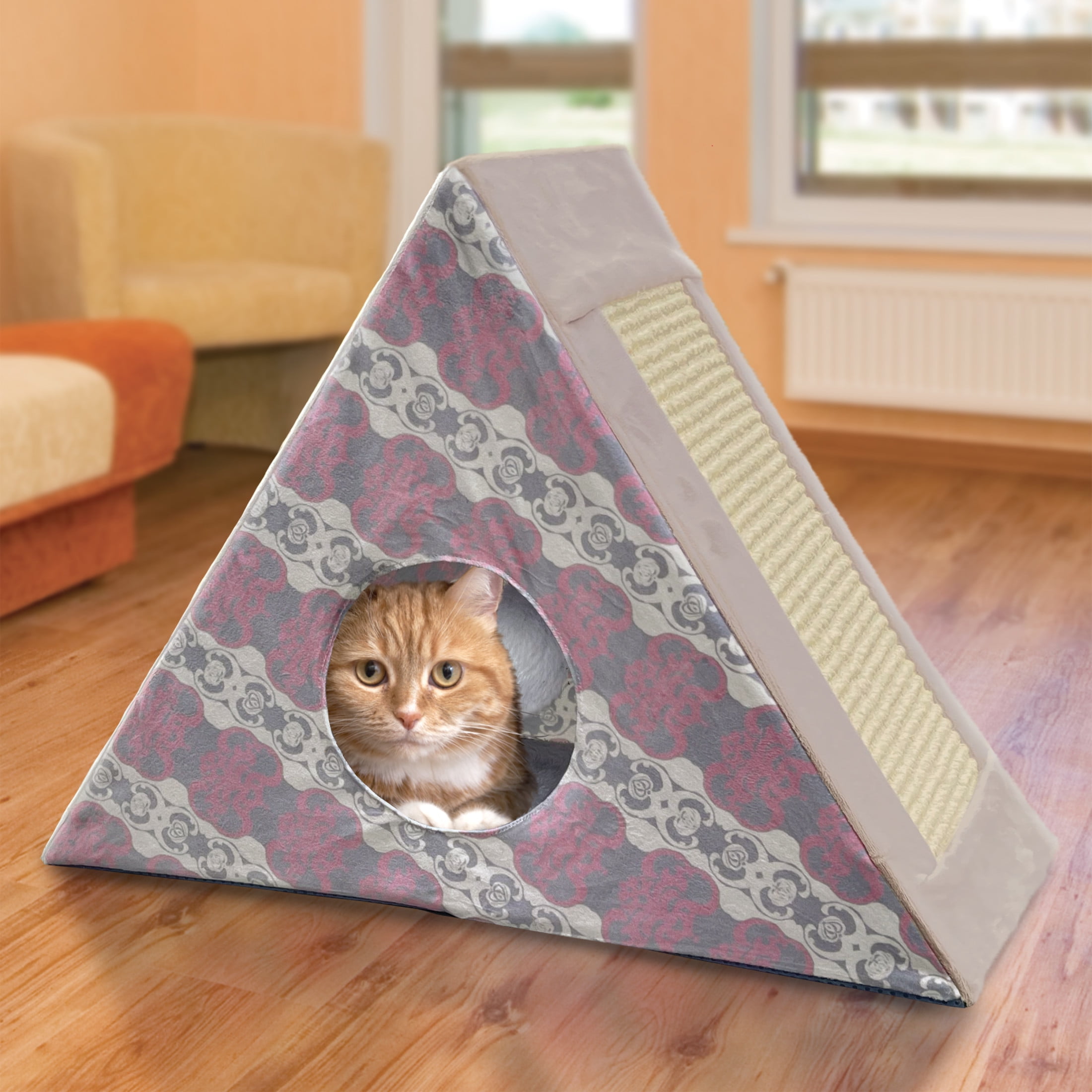 KONG® Play Spaces Zen Den, Multi-Sensory Foldable Cat Toy, for Scratching Batting and Hiding