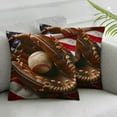 thumbnail image 3 of nygtbtfer American Set of 2 Pillow  Old Baseball US American Flag Pillow Cases with Zipper Outdoor Home Decor Bed Living Room White, 3 of 7