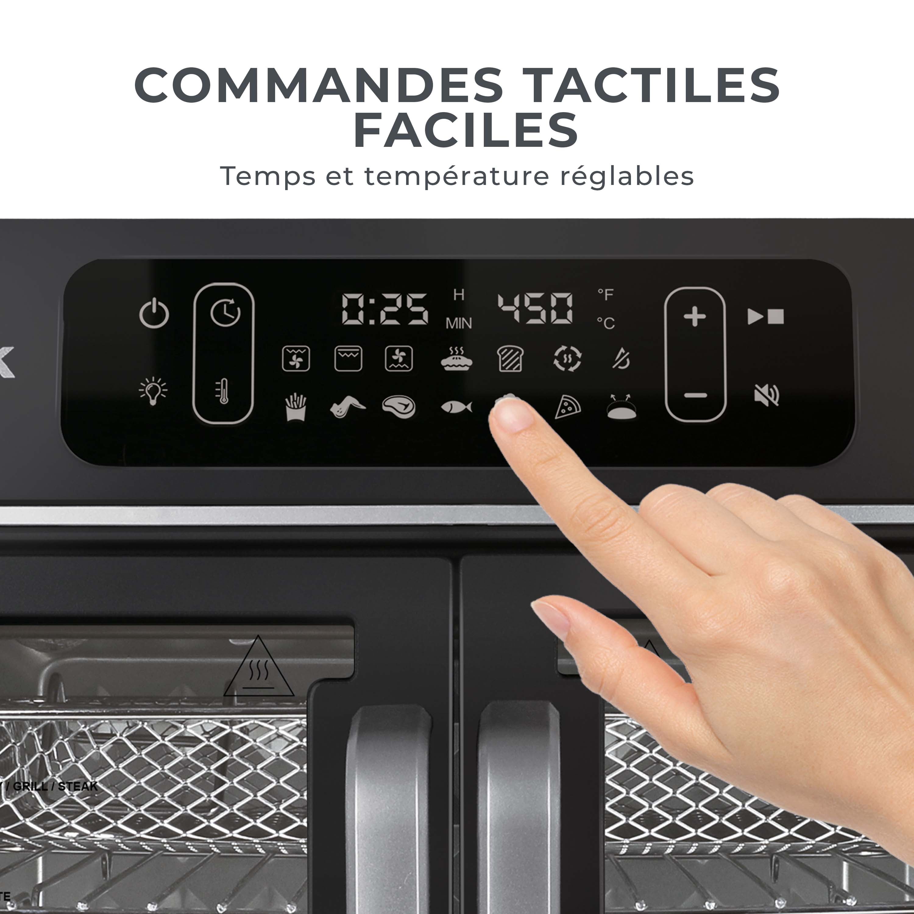 Kalorik Designer Series 26 QT Air Fryer and Convection Oven, Black with Silver (AFO52786BS43), Air Fryer and Convection Oven