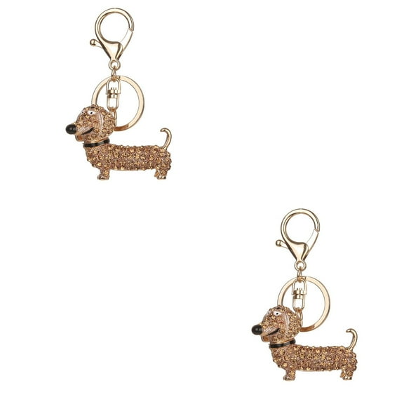 Set of 2 Dachshund Gifts Kids Keychain for Handbag Glossy Miss Mother