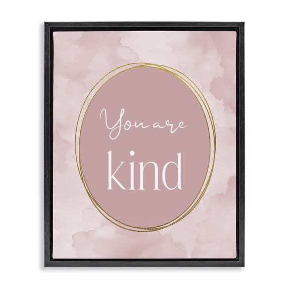 Stupell Industries Pink Golden Affirmation Black Framed Floater Canvas Wall Art, design by Christine Simpson Art