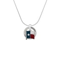 thumbnail image 2 of Delight Jewelry Silvertone Texas Flag - Lone Star Hockey Ring Charm Necklace, 18", 2 of 4