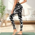 thumbnail image 3 of Renewold Camo Black Grey Yoga Leggings for Women with Pockets Elastic Trendy Exercise Yoga Pants High Waisted Full Length Graphic Pants for Running Sports Yoga, XXL, 3 of 8