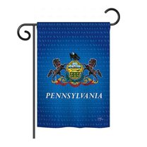 Breeze Decor BD-SS-GS-108081-IP-BO-D-US13-BD 13 x 18.5 in. Pennsylvania Americana States Impressions Decorative Vertical Double Sided Garden Flag Set with Banner Pole