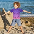 thumbnail image 3 of FORMRS Boys Rash Guard with Short Sleeves UPF 50+ Swim Shirts Sizes 3-12T, Pixel Love, 3 of 6