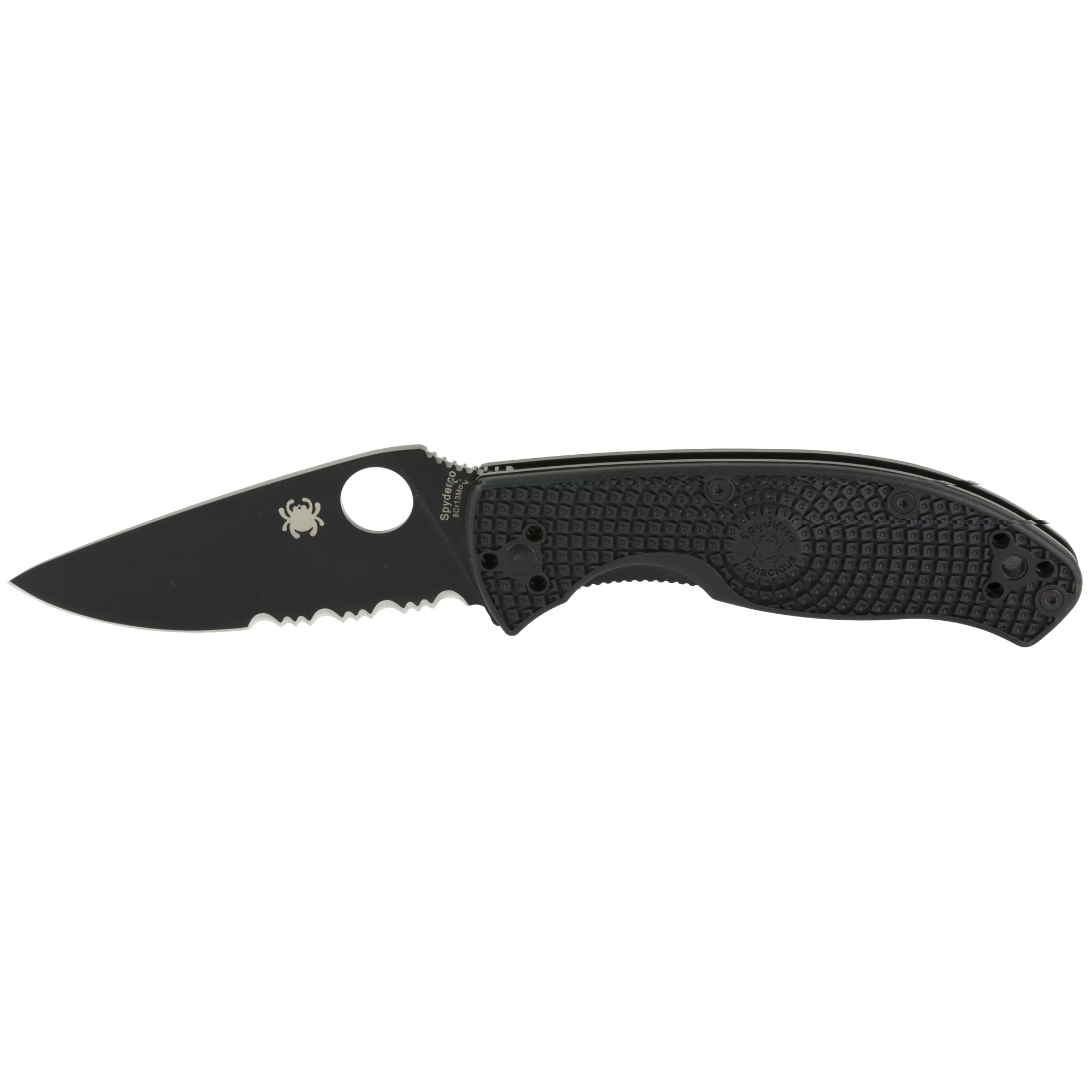Spyderco Knives Spyderco Tenacious Lightweight Folding Knife FRN 3.39in PS Black Oxide Blade SPC122PSBBK