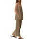 thumbnail image 3 of Conjunto de pantalones Yanekop de 2 piezas de lino, trajes de verano para mujer, 3 of 4