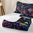 thumbnail image 4 of Homewish Rainbow Starry Night Quilt Full,Abstract Astrology Themed Full Bedspread Sets,Blue Pink,3-Piece, 4 of 7