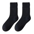 thumbnail image 5 of SYMOID Mens Fuzzy Crew Socks Fleece Lined Thermal Warm Winter Socks for Cold Weather, Black, 5 of 5