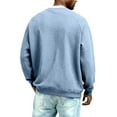 thumbnail image 5 of Lumtrix Men's V Neck Sweatshirt Casual Long Sleeve Waffle Sweatshirts Fashion Pullover Shirts Light Blue L, 5 of 7
