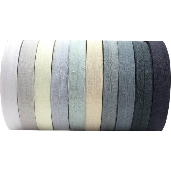 10Yards/lot 57 Colors Solid Fold Over Elastic 16mm Plain Ribbon for Hair Tie Bracelet Craft DIY Headwear Gift Wrapping
