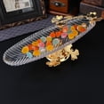 thumbnail image 4 of AOOOWER Metal Clear Glass Serving Plate With Nonslip Base For Home Entertaining Tray, 4 of 8