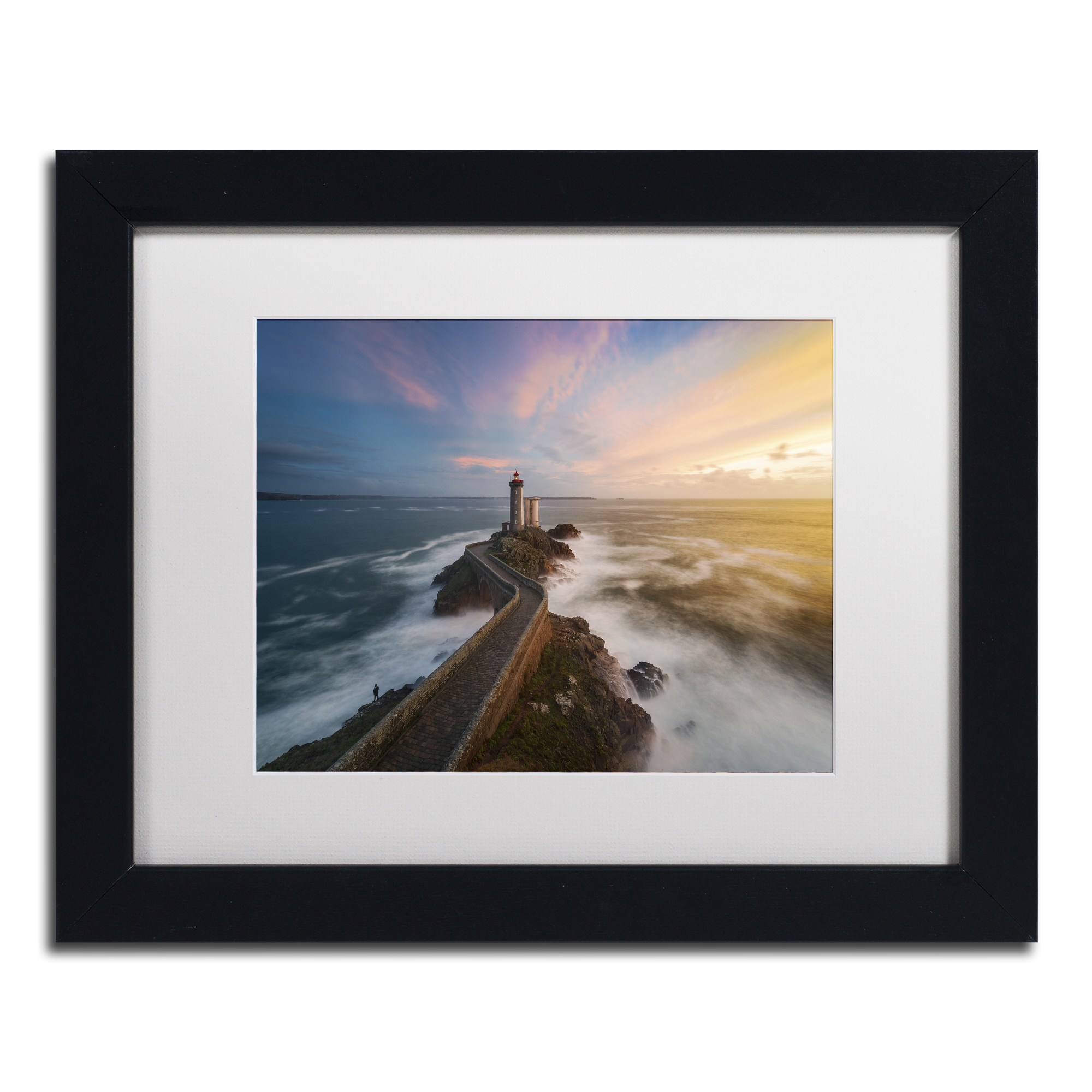 Trademark Fine Art "Last Rays in Brittany" Canvas Art by Mathieu Rivrin, White Matte, Black Frame