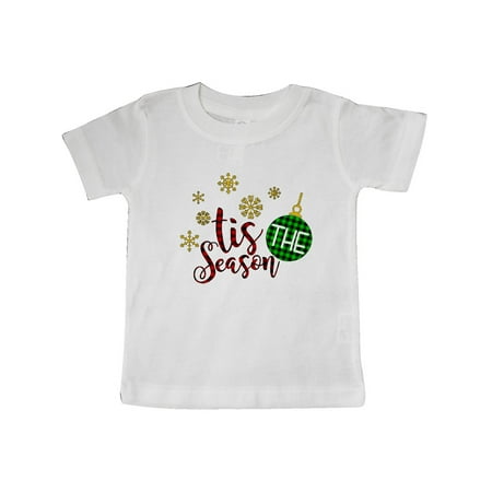 

Inktastic Christmas Tis the Season Gold Snowflakes and Green Bulb Gift Baby Boy or Baby Girl T-Shirt