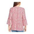thumbnail image 3 of Gloria Vanderbilt Womens Nova Flutter Sleeve Blouse Size Medium Color Pink, 3 of 4