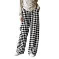 thumbnail image 2 of Asxite Womens Pajama Pants Plaid Print Elastic Waist Straight Leg Loose Breathable Bottoms, 2 of 6