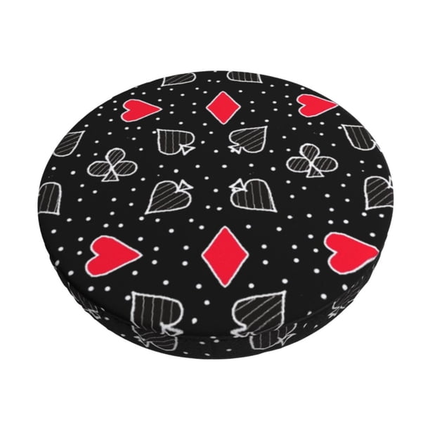 Balery Card Suits Fundas de asiento para taburete de bar redondo de tela de terciopelo ajustables que protegen de arañazos y manchas para sillas de 14 a 17 pulgadas.-12 inch
