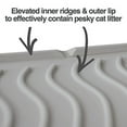 thumbnail image 3 of PetFusion ToughGrip Silicone Waterproof Cat Litter Mat, with Inner Channels and Raised Outer Lip, Standard, Gray, 3 of 8