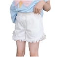 thumbnail image 2 of NAISIBABY Girls Denim Shorts, Solid Fashion Tassels Elastic Waist Summer Casual Shorts White 12-13T, 2 of 4