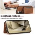 thumbnail image 2 of Design for Galaxy S24 Plus 5G Wallet Case with Credit Card Holder Slot PU Leather Phone Cover Stand Kickstand Shockproof Protective Cell Accessories for Samsung S24+ Women Men Brown, 2 of 14