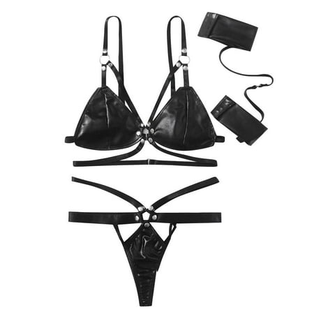 

Leath Sleepwear Lingerie Underwear Underwear Leather Artificial