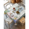 thumbnail image 2 of Easter Suqare Tablecloth - 60 x 60 Inch, Spring Rabbit Ears Foot Flowers Eggs Green Wooden Waterproof & StainResistant Tablecloth, Washable Oil-proof Table Cover for Dining/Party/Wedding/Buffet, 2 of 9