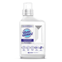 SilverWorks! Powerful Odor Eliminating Laundry Detergent Liquid, Silver Ion Deodorizer Technology, Laundry Odor Eliminator For Clothes, Cleans, Deodorizes & Protects, 33 fl oz, 66 Loads, Free & Clear