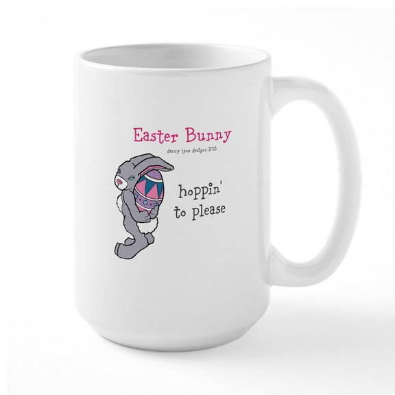 CafePress - Funny Easter Bunny Large Mug - 15 oz Ceramic Large White Novelty Mug