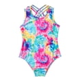 thumbnail image 3 of inhzoy Kids Girls Printed Ballet Dance Bodysuit Criss Cross Straps Back Dance Leotard Dancewear, 3 of 5