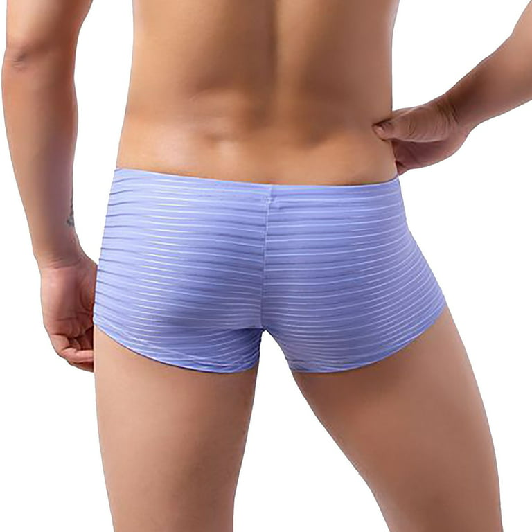 Panties For Men Underwear Fashion Trend Color Stripes Comfortable Low Waist  Boxer Briefs 