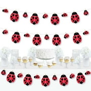 Big Dot of Happiness Happy Little Ladybug - Baby Shower or Birthday Party DIY Decorations - Clothespin Garland Banner - 44 Pieces